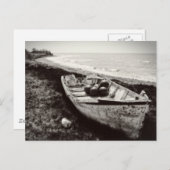 Carte Postale Bateau de pêche noir et blanc (Devant / Derrière)