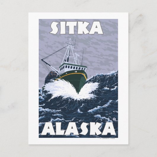 Carte Postale Bateau de pêche - Sitka, Alaska (Devant)