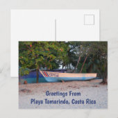 Carte Postale Bateau de pêche sur la plage de Tamarindo, Costa R (Devant / Derrière)