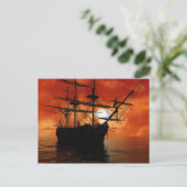 Carte Postale Bateau de pirate vintage (Debout devant)