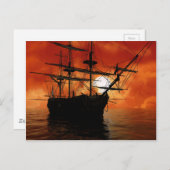 Carte Postale Bateau de pirate vintage (Devant / Derrière)