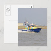 Carte Postale Bateau de police à grande vitesse (Devant / Derrière)