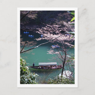 Carte Postale Bateau de printemps en Arashiyama