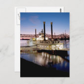 Carte Postale Bateau de rivière de casino au crépuscule (Devant / Derrière)