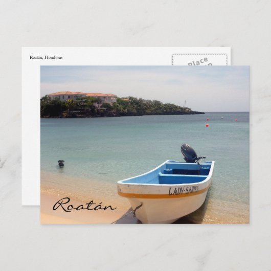 Carte Postale bateau de roatán (Devant / Derrière)