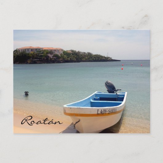 Carte Postale bateau de roatán (Devant)