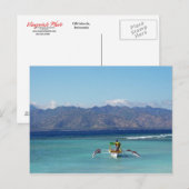 Carte postale bateau des îles Gili (Devant / Derrière)