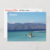 Carte Postale Bateau des îles Gili (Devant / Derrière)