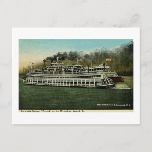 Carte Postale Bateau d'excursion "Capitol" sur le Mississippi (Devant)