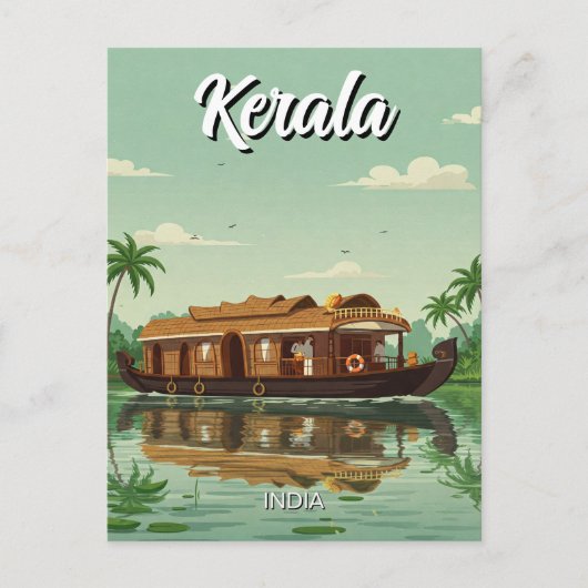 Carte Postale Bateau domestique au Kerala en Inde (Devant)
