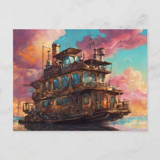 Carte Postale Bateau domestique Steampunk