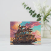 Carte Postale Bateau domestique Steampunk (Debout devant)