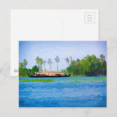 Carte Postale Bateau domestique traditionnel au Kerala (Devant / Derrière)