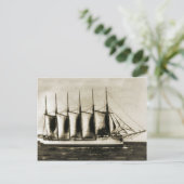 Carte Postale Bateau en bois à six mâts (Debout devant)