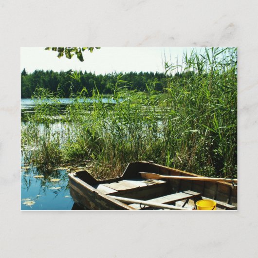 Carte Postale Bateau en bois d'aviron (Devant)