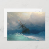 Carte Postale Bateau En Mer Stormy Par Ivan Ayvazovsky (Devant / Derrière)