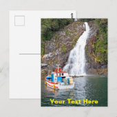 Carte Postale Bateau et cascade personnalisables (Devant / Derrière)