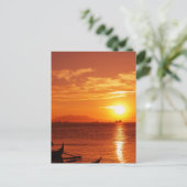 Carte Postale bateau et coucher de soleil (Debout devant)