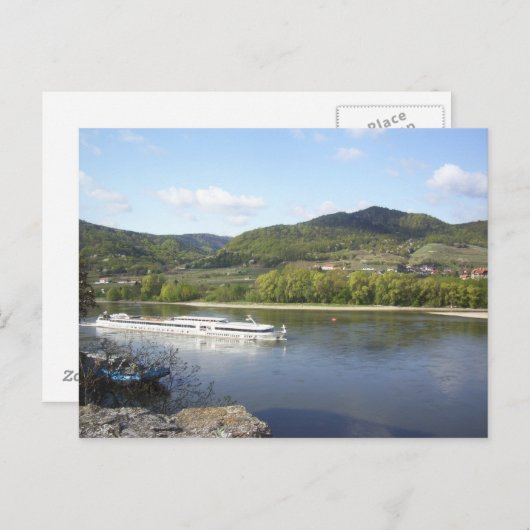 Carte Postale Bateau fluvial sur le Danube (Devant / Derrière)