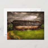 Carte Postale Bateau - La construction de l'Arche de Noé (Devant / Derrière)