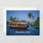 Carte Postale Bateau maison en Kerala, Inde (Devant / Derrière)