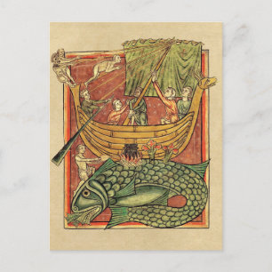 Carte Postale Bateau naufragé sur une baleine