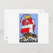 Carte Postale Bateau pirate (Devant / Derrière)