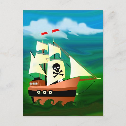 Carte Postale Bateau pirate (Devant)