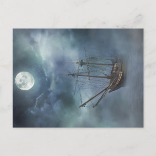 Carte Postale Bateau pirate dans le brouillard