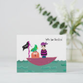 Carte Postale Bateau Pirate - Nous naviguons (Debout devant)