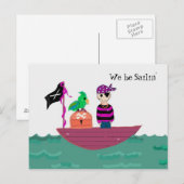 Carte Postale Bateau Pirate - Nous naviguons (Devant / Derrière)