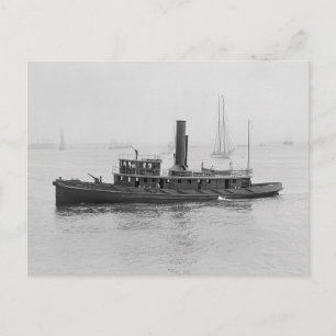 Carte Postale Bateau-pompe dans le port de Boston, 1906