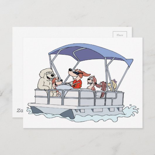 Carte Postale Bateau Pontoon (Devant / Derrière)