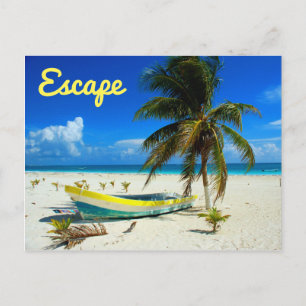 Carte Postale Bateau Sandy Beach Caraïbes Mexique
