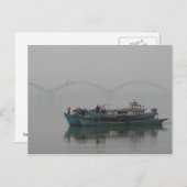Carte Postale Bateau sur la rivière Irrawaddy, Myanmar (Devant / Derrière)