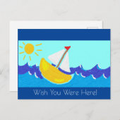 Carte Postale Bateau sur une vague (Devant / Derrière)