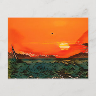 Carte Postale Bateau Ukiyo-e