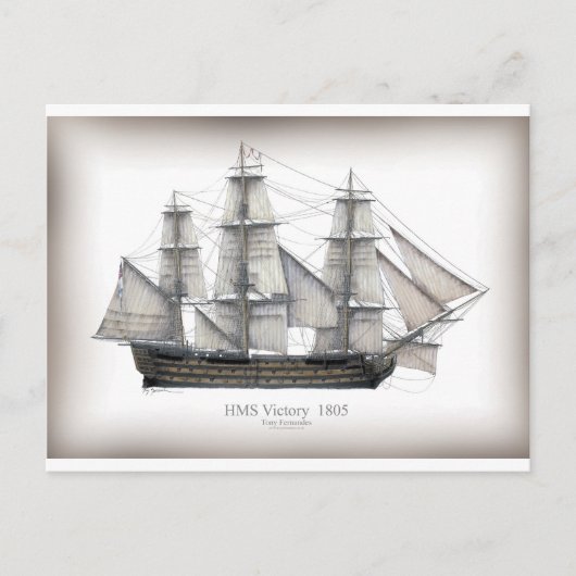 Carte Postale Bateau victorieux 1805 (Devant)