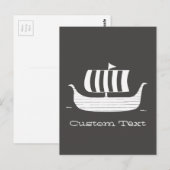 Carte Postale Bateau viking/bateau long avec couleur arrière - p (Devant / Derrière)