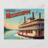 Carte Postale Bateau vintage Mississippi (Devant)