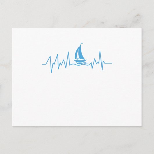 Carte Postale Bateau Voile Cadeau Hearbeat Funny Voilier (Devant)