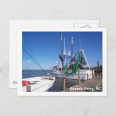 Carte Postale Bateaux à crevettes amarrées (Devant / Derrière)