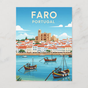 Carte Postale Bateaux à Faro Portugal Algarve Travel