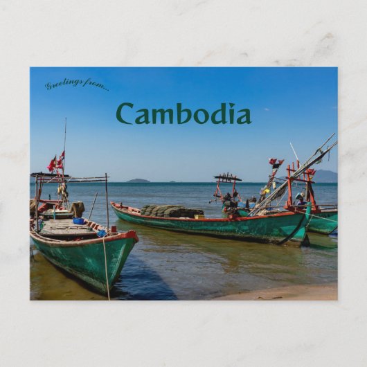 Carte Postale Bateaux à Kep Cambodge (Devant)