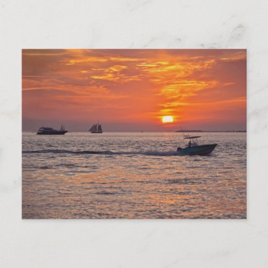Carte Postale Bateaux à Key West, Floride, à Sunset (Devant)