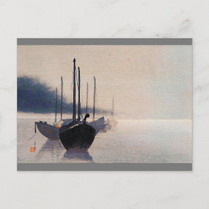 Carte Postale Bateaux à Mist, Watanabe Seitei