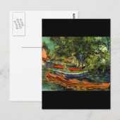 Carte Postale Bateaux à rames Vincent Van Gogh (Devant / Derrière)