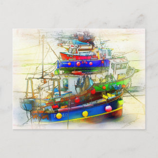 CARTE POSTALE BATEAUX À ST. PORT IVES
