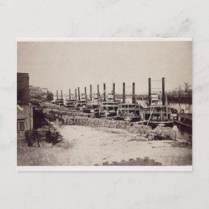 Carte Postale Bateaux à vapeur sur le Mississippi (photo b/w)