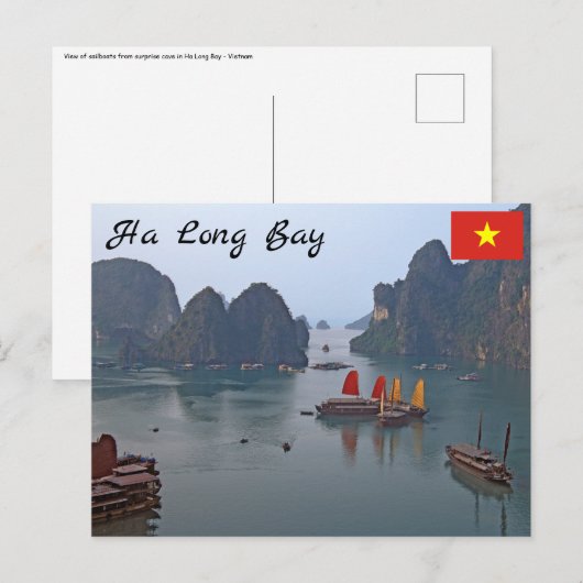 Carte Postale Bateaux à voile à Ha Long Bay - Vietnam, Asie (Devant / Derrière)